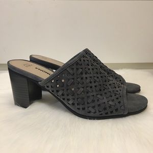 Sonoma Grey Slip On Block Heel Mules